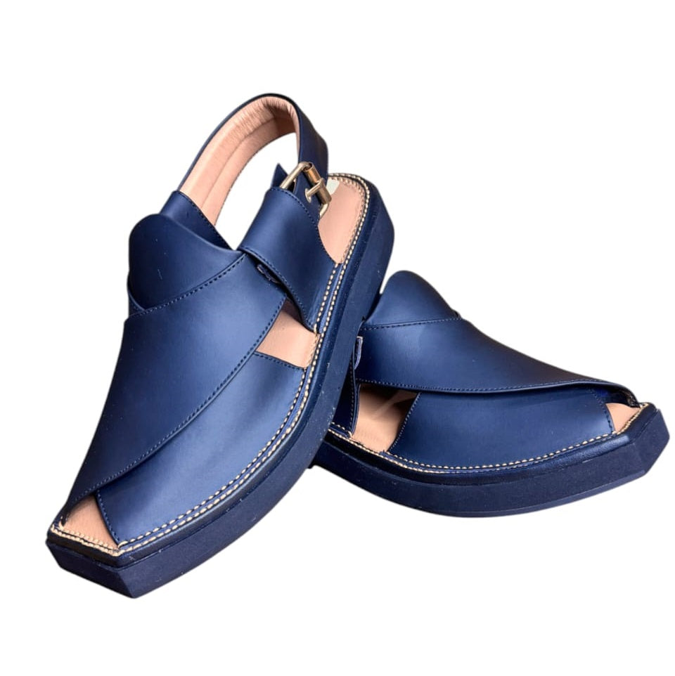 Blue Peshawari Chappal - 001