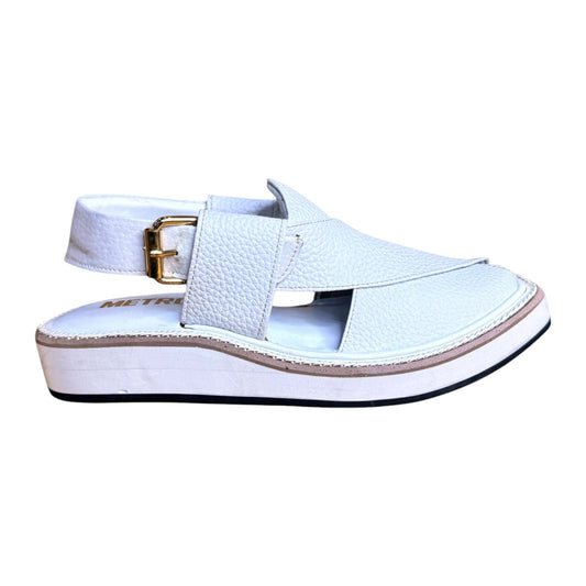 White Peshawari Chappal - 003